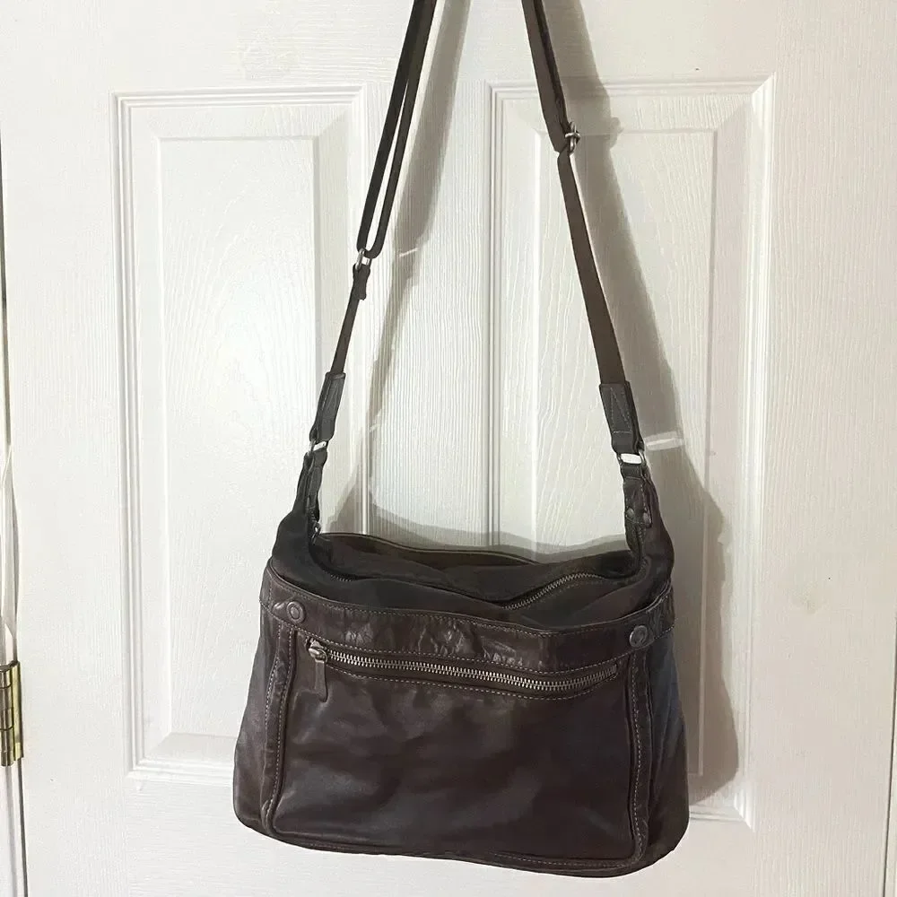 Vintage Toyooka Handmade craftsman made in Japan distressed Brown leather bag